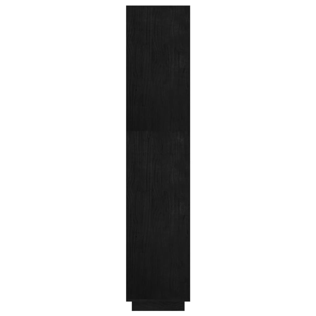 Kirjahylly/tilanjakaja musta 80x35x167 cm täysi mänty - Sisustajankoti.fi
