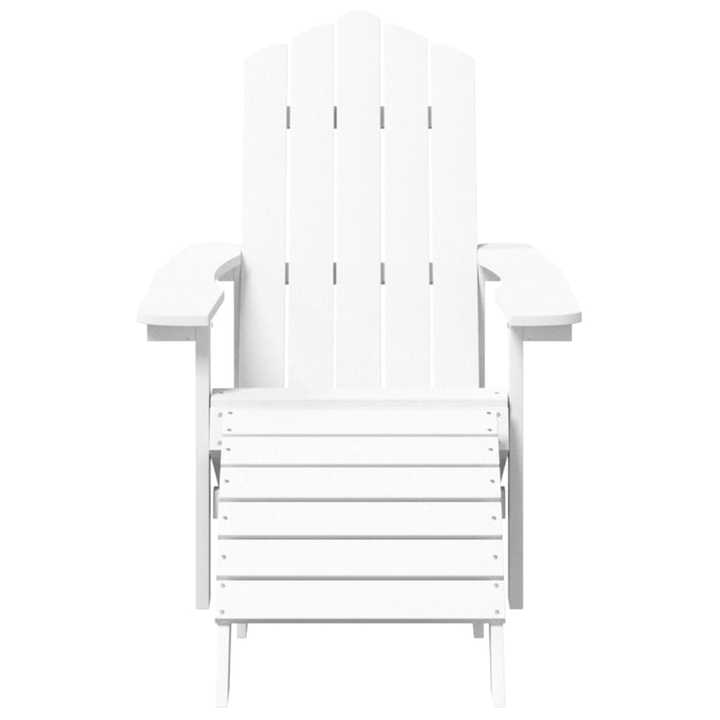 Adirondack puutarhatuoli jalkajakkaralla HDPE valkoinen - Sisustajankoti.fi
