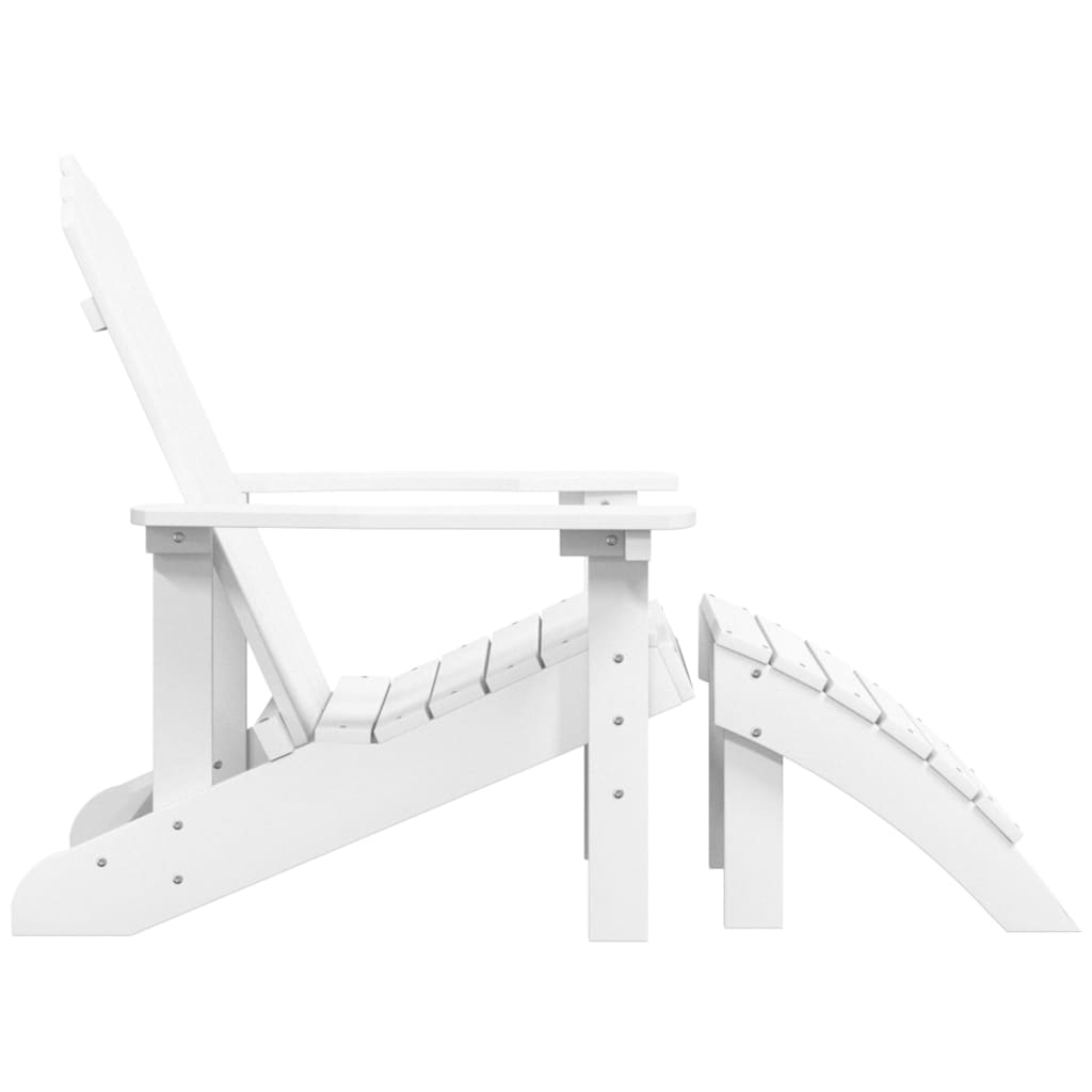 Adirondack puutarhatuoli jalkajakkaralla HDPE valkoinen - Sisustajankoti.fi