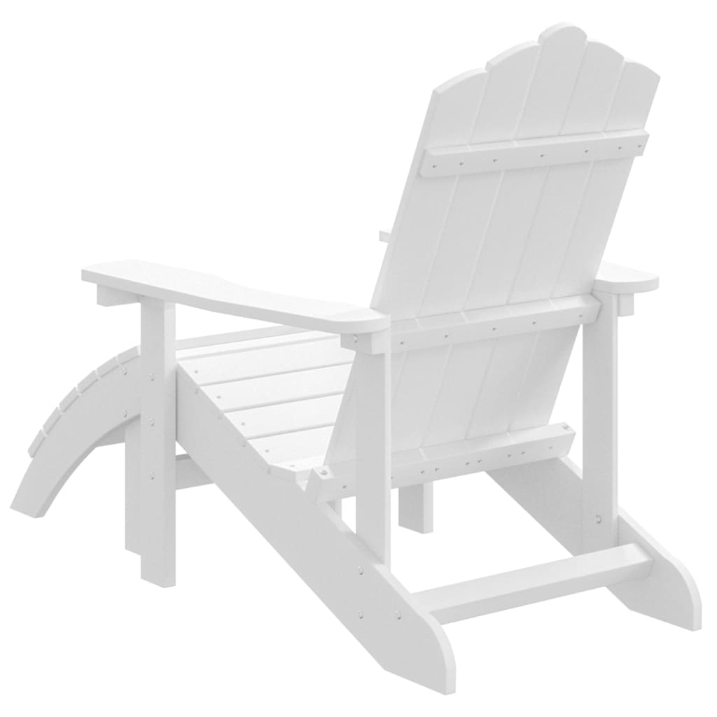 Adirondack puutarhatuoli jalkajakkaralla HDPE valkoinen - Sisustajankoti.fi