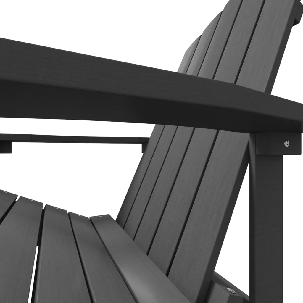 Adirondack puutarhatuoli jalkajakkaralla HDPE antrasiitti - Sisustajankoti.fi