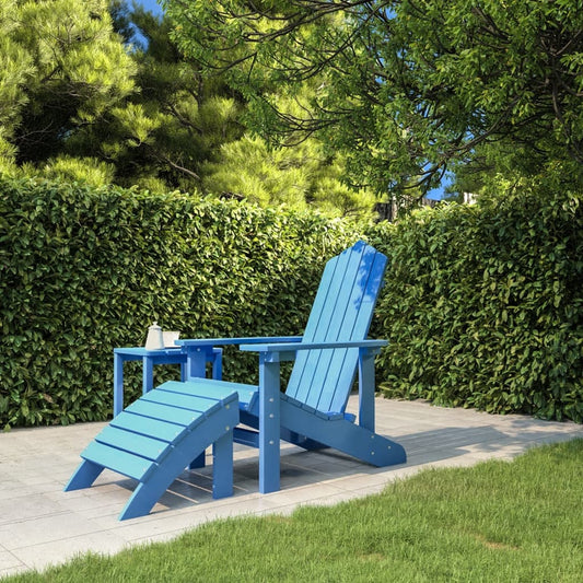 Adirondack puutarhatuoli jalkajakkaralla HDPE vedensininen - Sisustajankoti.fi