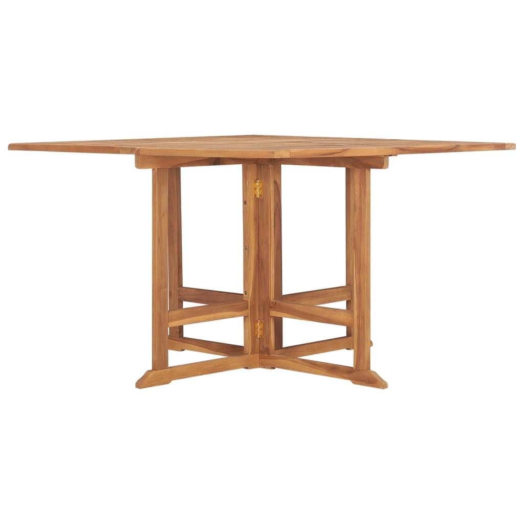 Kokoontaittuva puutarhan ruokapöytä 110x110x75 cm täysi tiikki - Sisustajankoti.fi