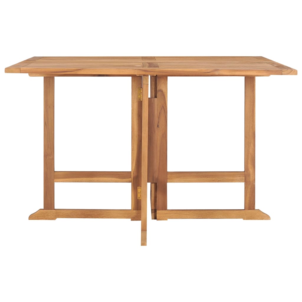 Kokoontaittuva puutarhan ruokapöytä 110x110x75 cm täysi tiikki - Sisustajankoti.fi