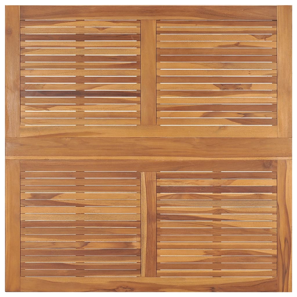 Kokoontaittuva puutarhan ruokapöytä 110x110x75 cm täysi tiikki - Sisustajankoti.fi