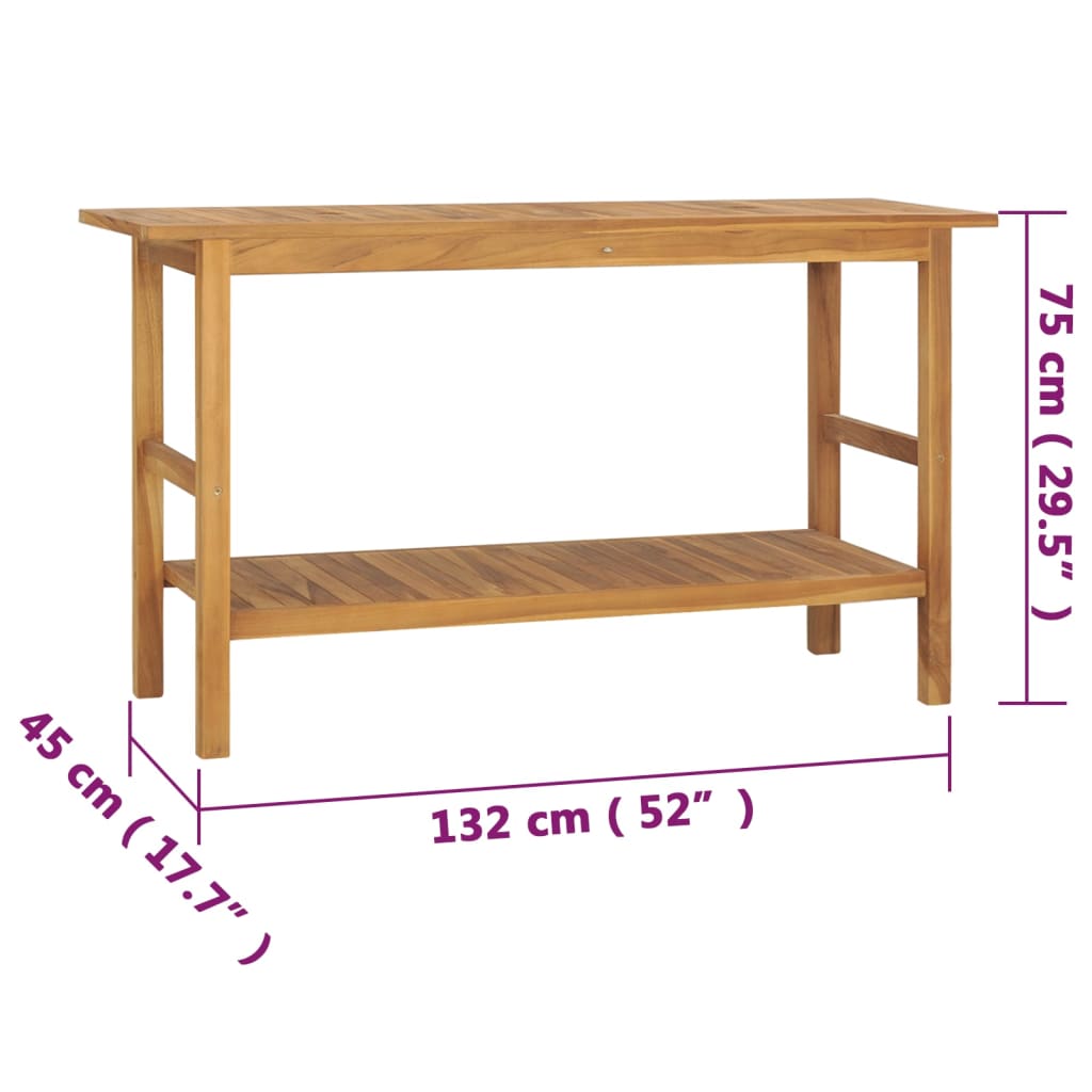 Kylpyhuoneen allaskaappi täysi tiikki 132x45x75 cm - Sisustajankoti.fi