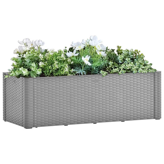 Itsekasteleva korotettu kukkalaatikko harmaa 100x43x33 cm - Sisustajankoti.fi