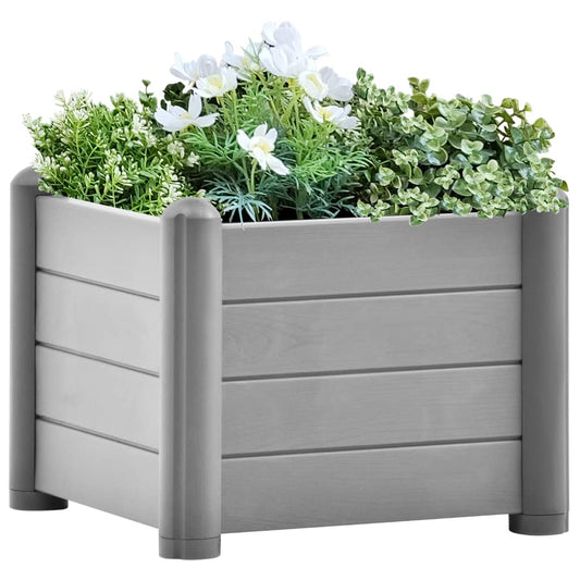 Korotettu kukkalaatikko PP kivenharmaa 43x43x35 cm - Sisustajankoti.fi