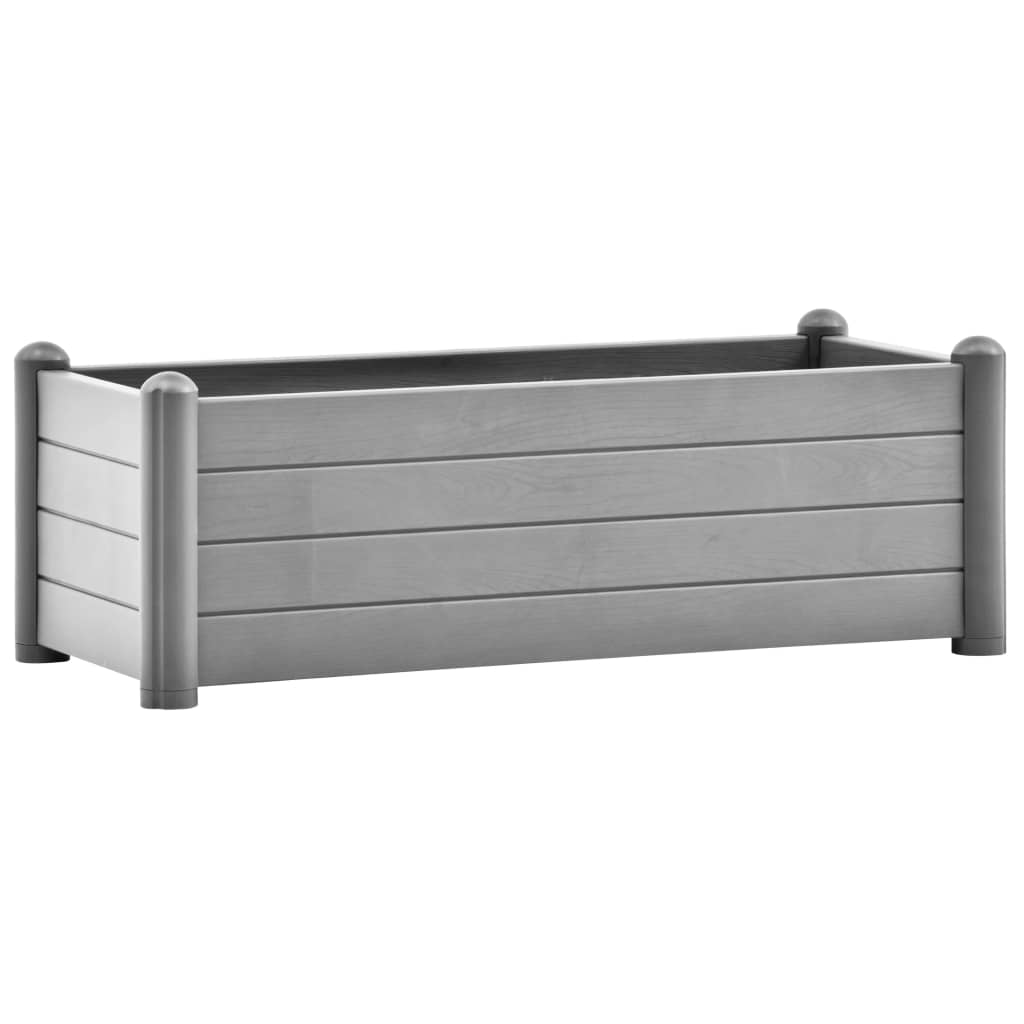 Korotettu kukkalaatikko PP kivenharmaa 100x43x35 cm - Sisustajankoti.fi