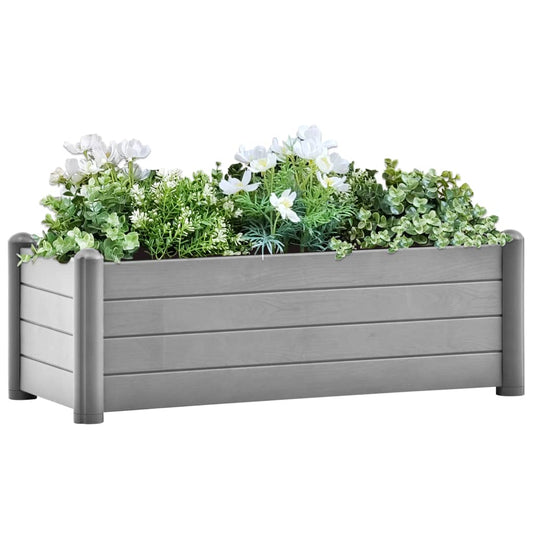 Korotettu kukkalaatikko PP kivenharmaa 100x43x35 cm - Sisustajankoti.fi