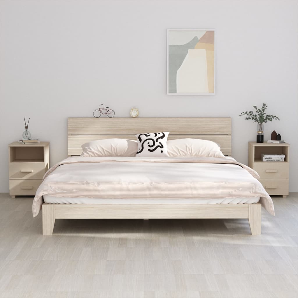 Yöpöydät 2 kpl hunajanruskea 40x35x62 täysi mänty - Sisustajankoti.fi