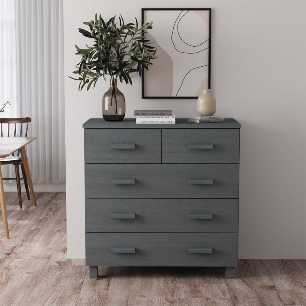 Senkki tummanharmaa 79x40x80 cm täysi mänty - Sisustajankoti.fi
