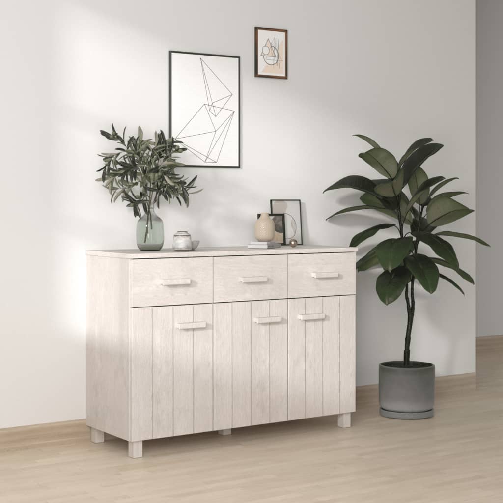 Sivupöytä HAMAR valkoinen 113x40x80 cm täysi mänty - Sisustajankoti.fi