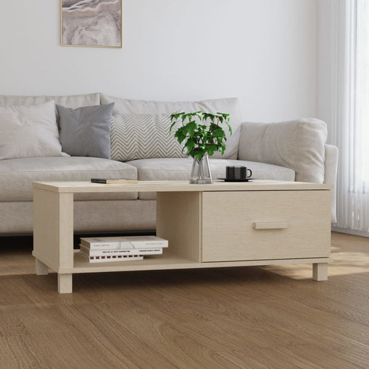 Sohvapöytä hunajanruskea 100x55x35 cm täysi mänty - Sisustajankoti.fi