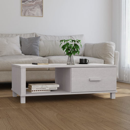 Sohvapöytä valkoinen 100x55x35 cm täysi mänty - Sisustajankoti.fi
