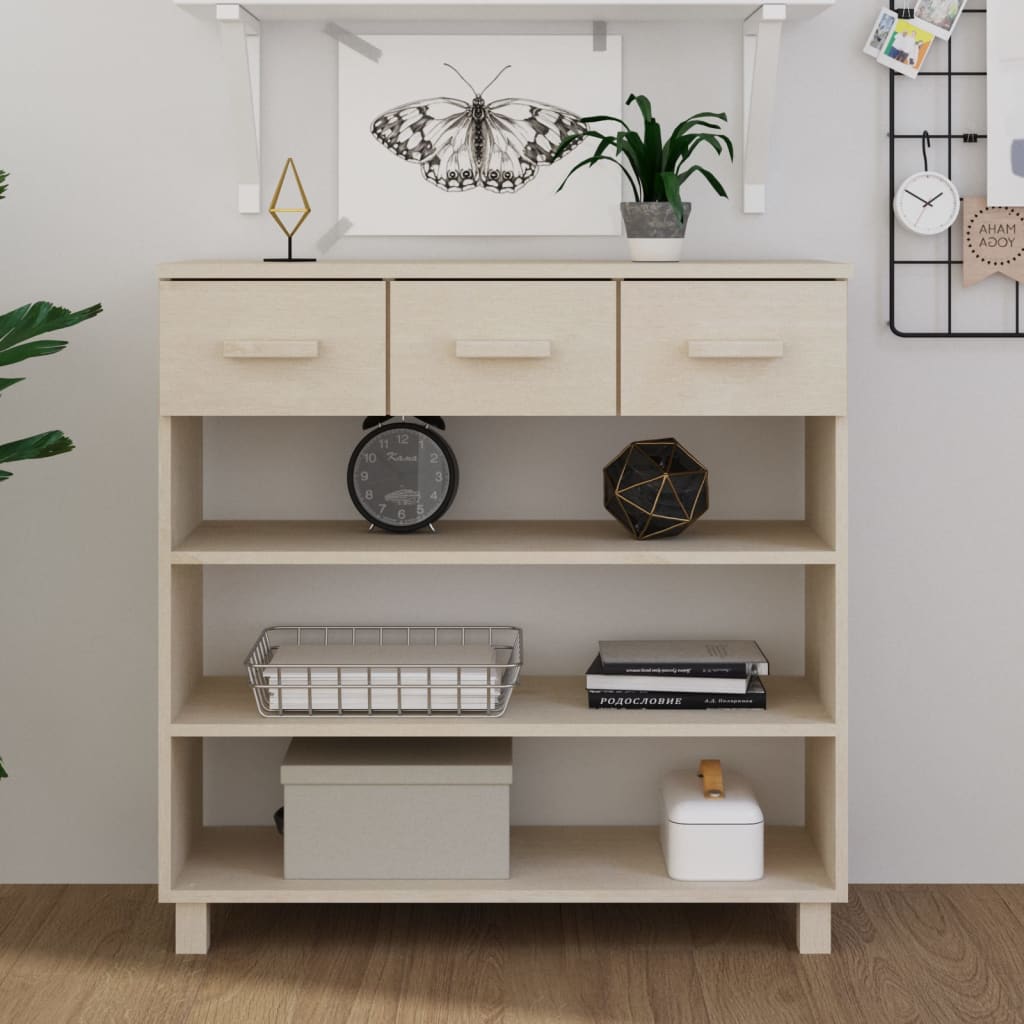 Konsolipöytä hunajanruskea 90x35x90 cm täysi mänty - Sisustajankoti.fi