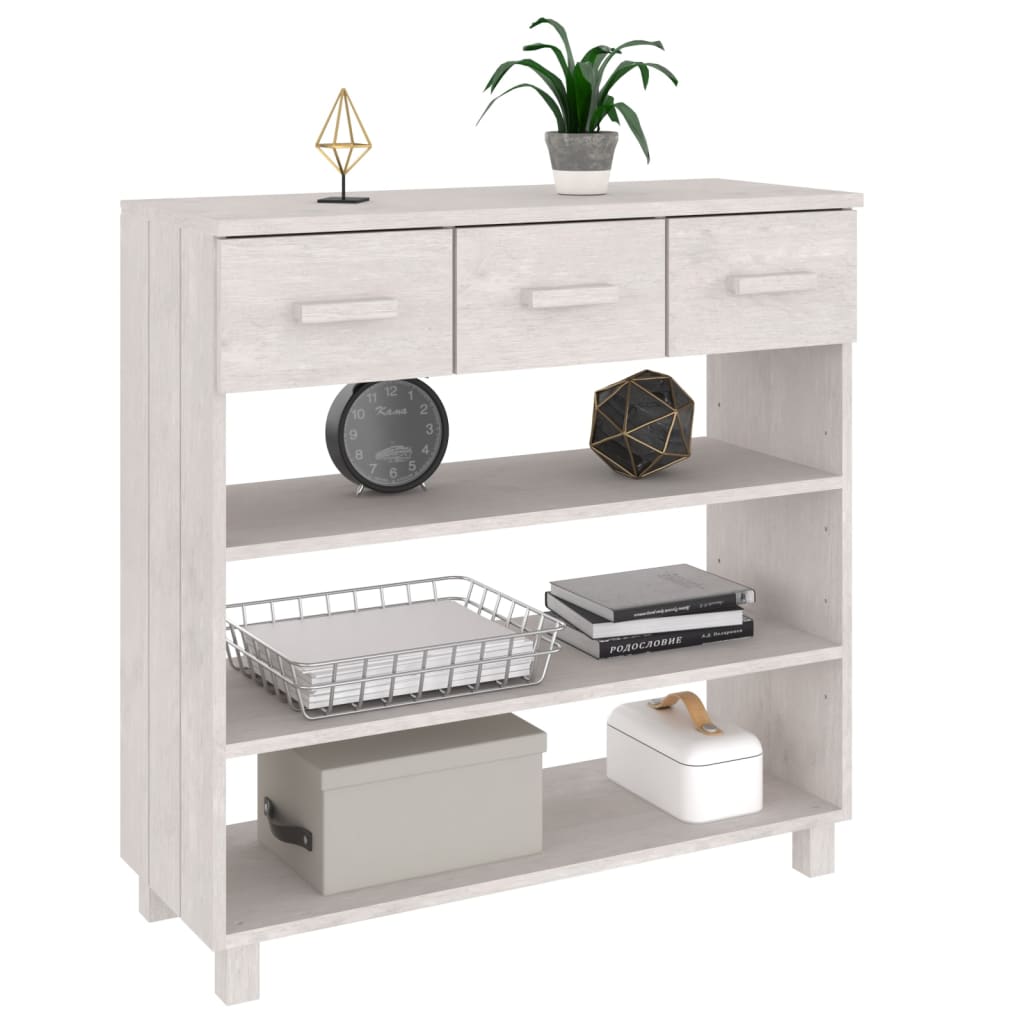 Konsolipöytä valkoinen 90x35x90 cm täysi mänty - Sisustajankoti.fi