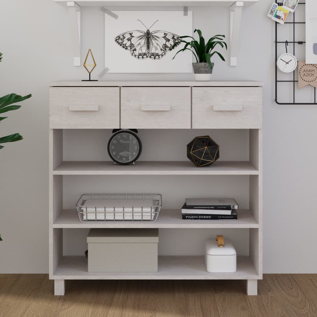 Konsolipöytä valkoinen 90x35x90 cm täysi mänty - Sisustajankoti.fi