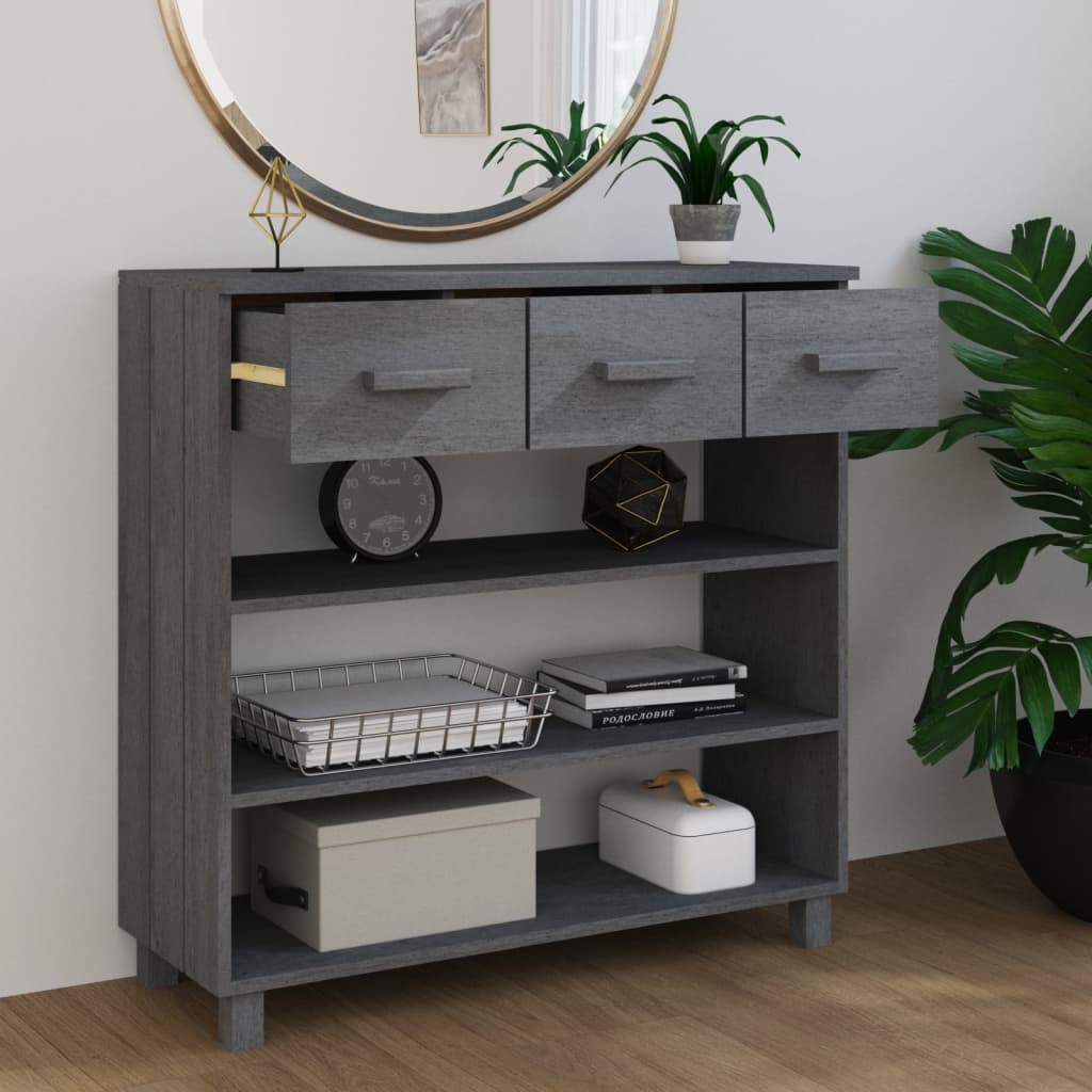 Konsolipöytä HAMAR tummanharmaa 90x35x90 cm täysi mänty - Sisustajankoti.fi