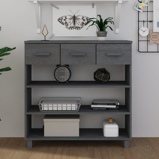 Konsolipöytä HAMAR tummanharmaa 90x35x90 cm täysi mänty - Sisustajankoti.fi