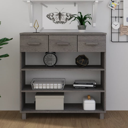 Konsolipöytä HAMAR vaaleanharmaa 90x35x90 cm täysi mänty - Sisustajankoti.fi