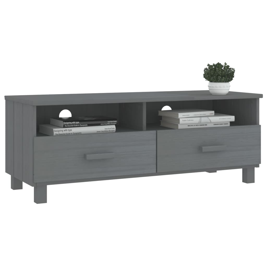 TV-taso HAMAR tummanharmaa 106x40x40 cm täysi mänty - Sisustajankoti.fi