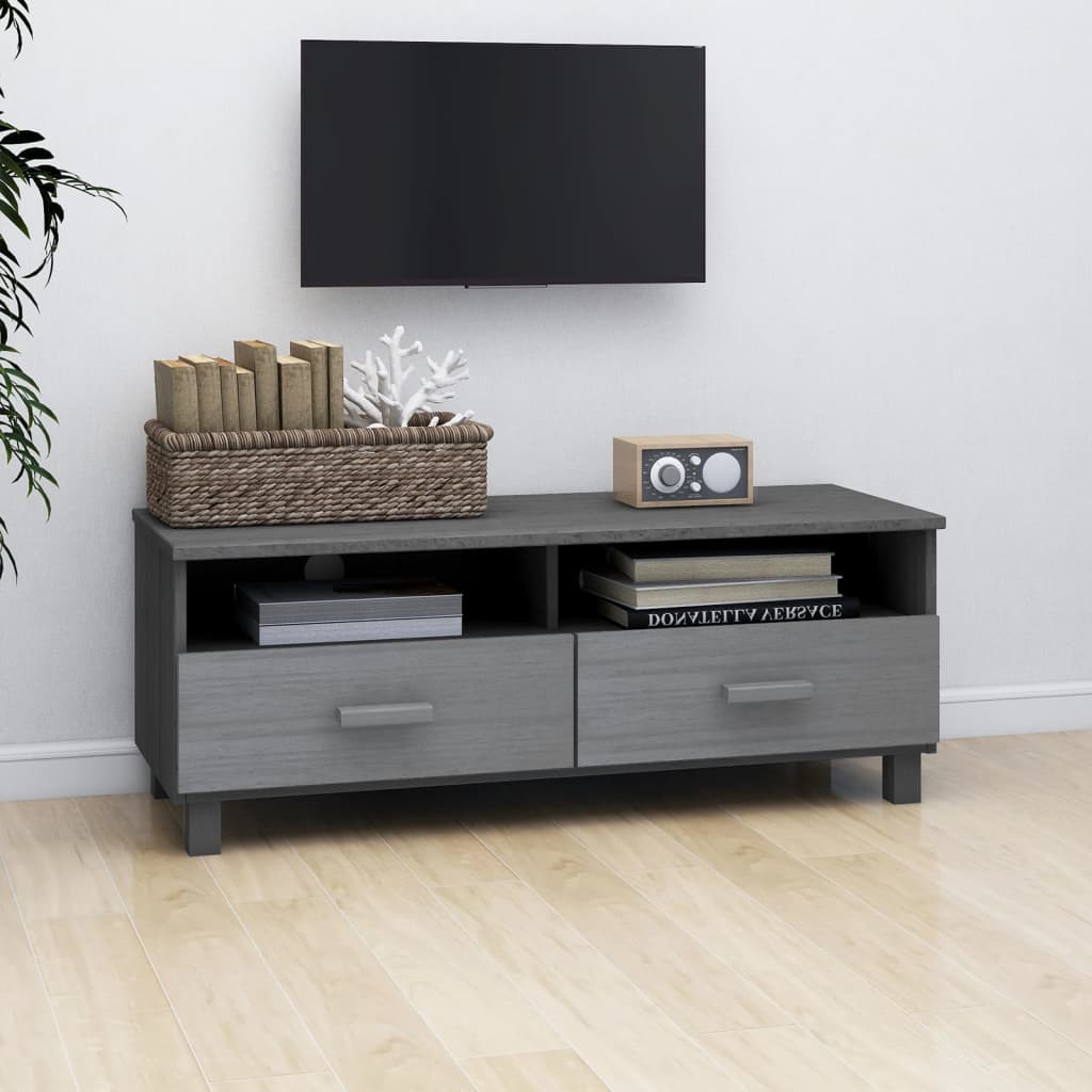 TV-taso HAMAR tummanharmaa 106x40x40 cm täysi mänty - Sisustajankoti.fi