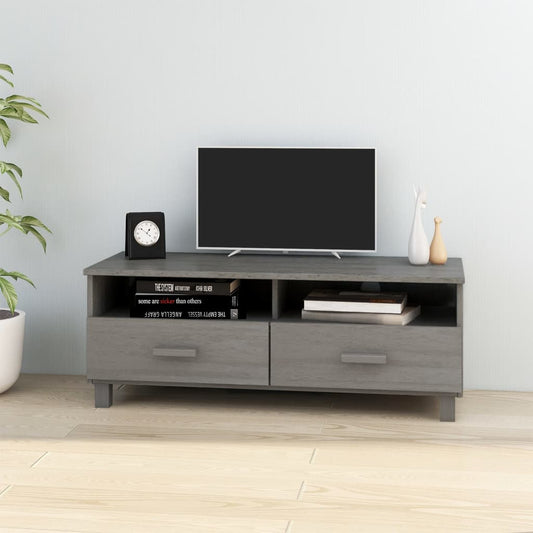TV-taso HAMAR vaaleanharmaa 106x40x40 cm täysi mänty - Sisustajankoti.fi
