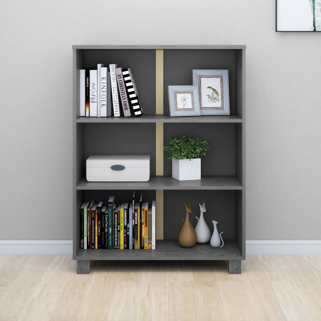 Kirjahylly HAMAR tummanharmaa 85x35x112 cm täysi mänty - Sisustajankoti.fi