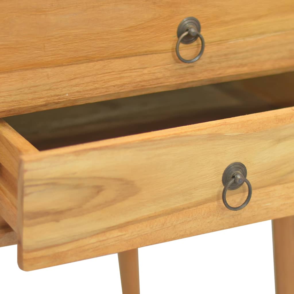 Työpöytä 2 vetolaatikolla 110x52x75 cm täysi tiikki - Sisustajankoti.fi