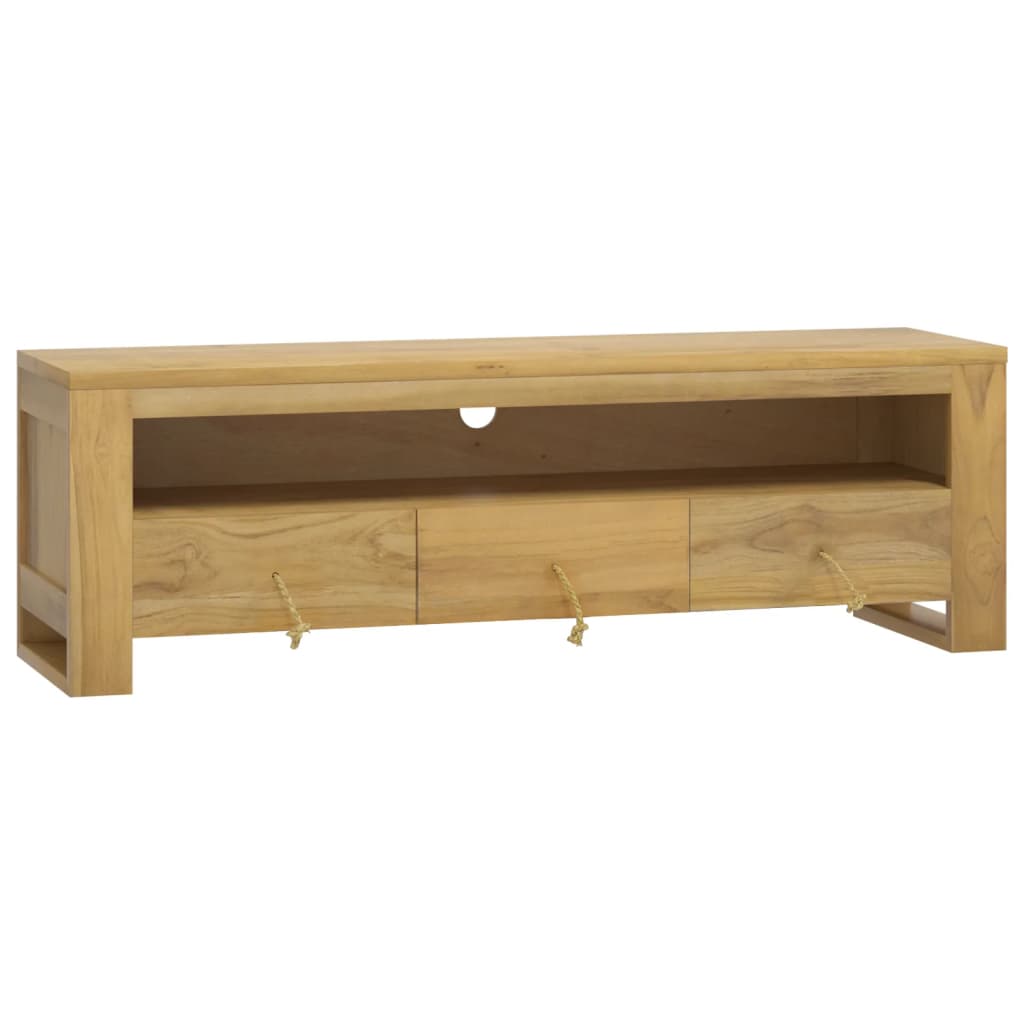 TV-taso 110x30x35 cm täysi tiikki - Sisustajankoti.fi