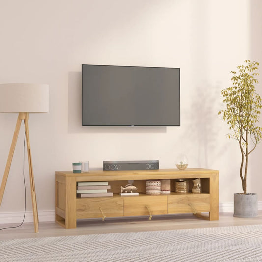 TV-taso 110x30x35 cm täysi tiikki - Sisustajankoti.fi