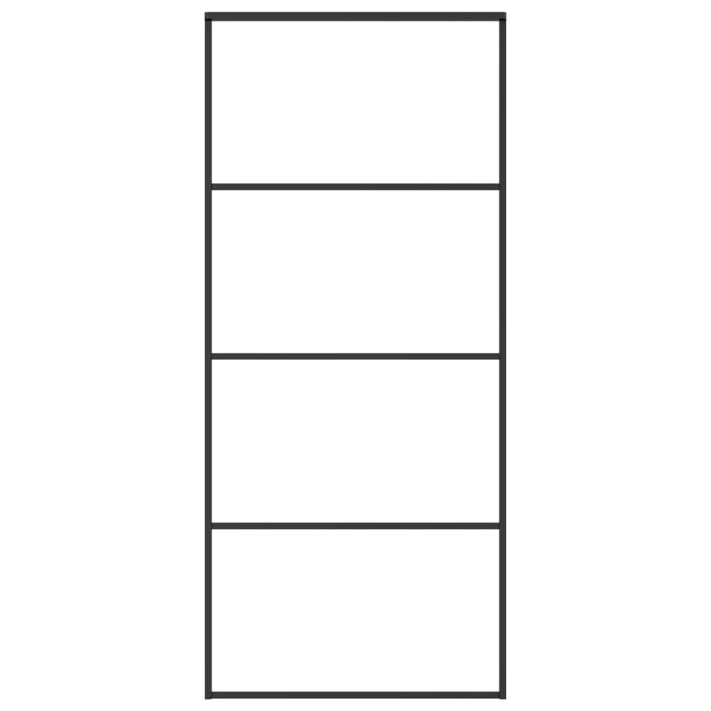 Liukuovi ESG-huurrelasi ja alumiini 90x205 cm musta - Sisustajankoti.fi