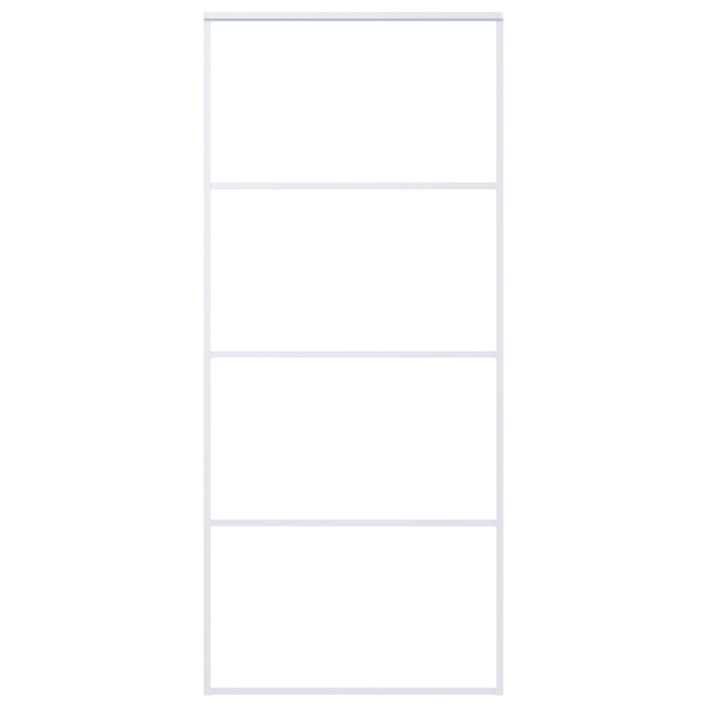 Liukuovi ESG-lasi ja alumiini 90x205 cm valkoinen - Sisustajankoti.fi