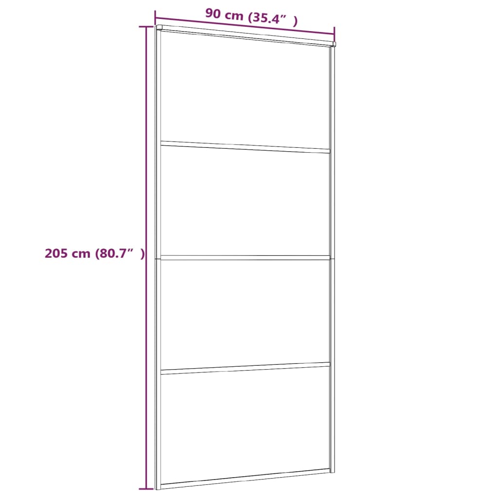 Liukuovi ESG-huurrelasi ja alumiini 90x205 cm valkoinen - Sisustajankoti.fi