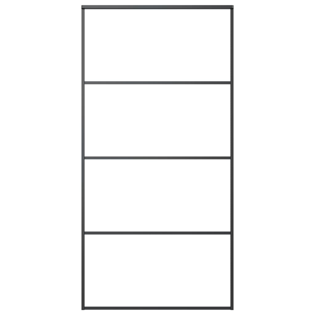 Liukuovi ESG-huurrelasi ja alumiini 102,5x205 cm musta - Sisustajankoti.fi