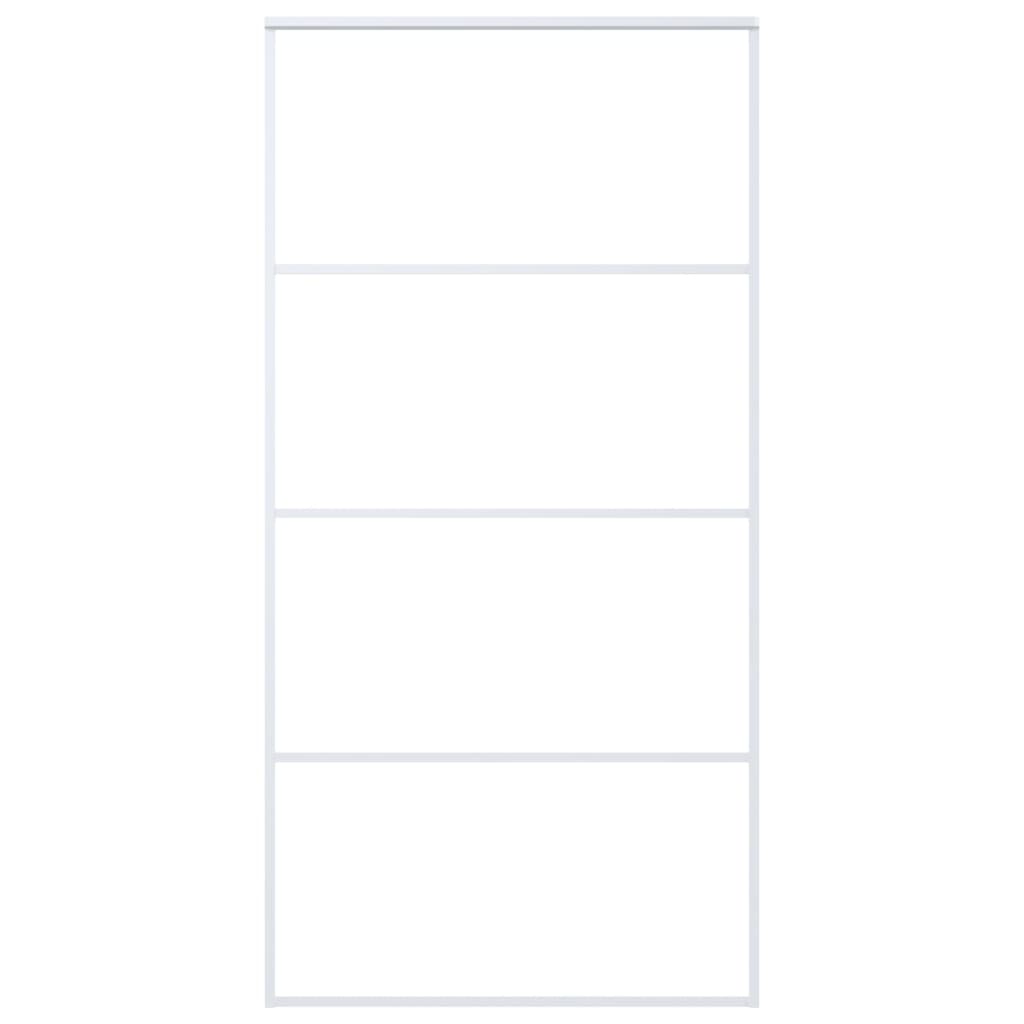 Liukuovi ESG-lasi ja alumiini 102,5x205 cm valkoinen - Sisustajankoti.fi