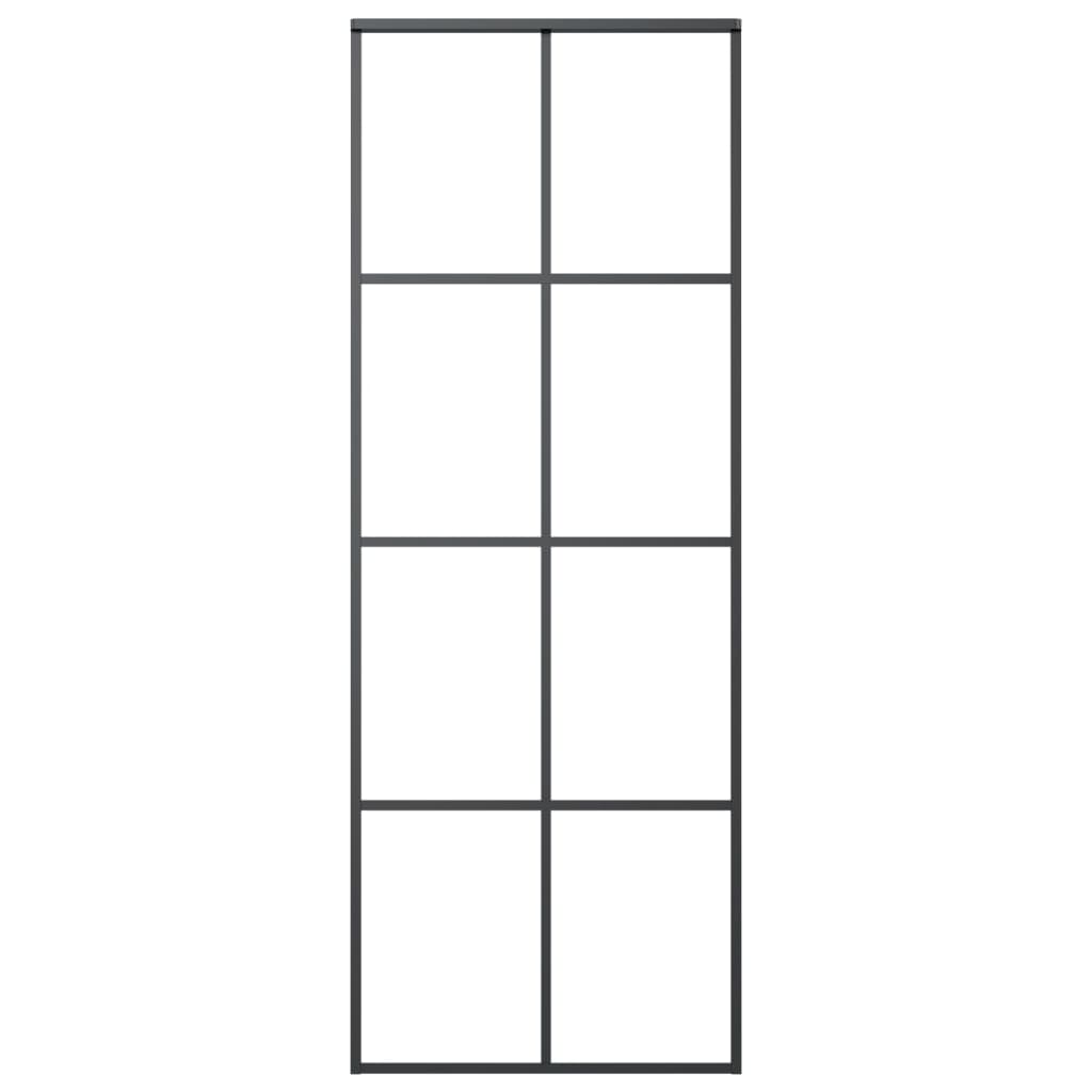 Liukuovi musta 76x205 cm ESG-lasi ja alumiini - Sisustajankoti.fi