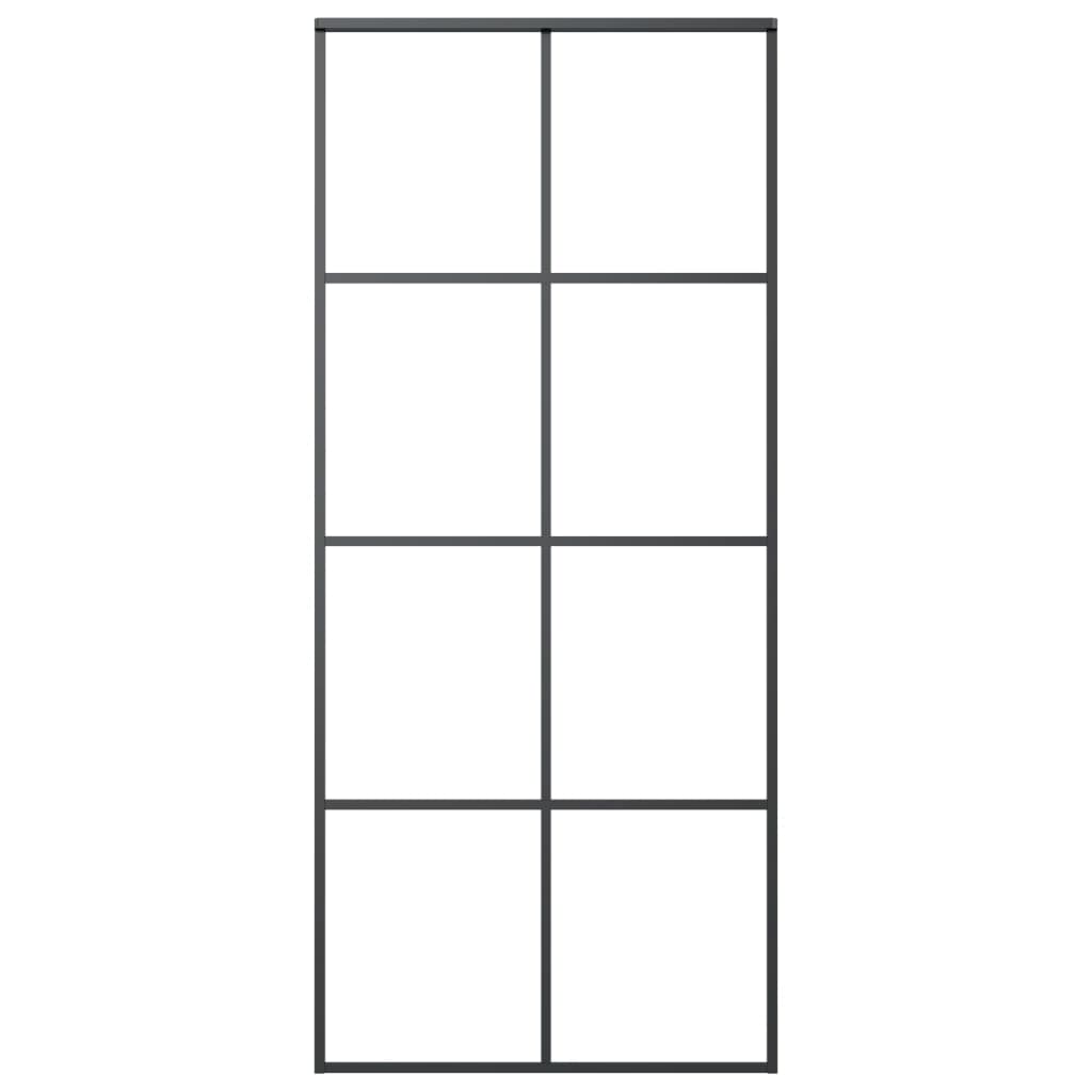 Liukuovi musta 90x205 cm ESG-lasi ja alumiini - Sisustajankoti.fi