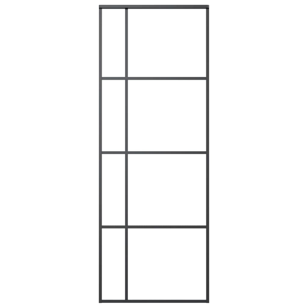 Liukuovi ESG-lasi ja alumiini 76x205 cm musta - Sisustajankoti.fi