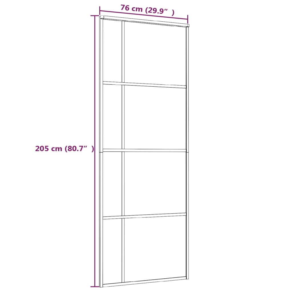 Liukuovi ESG-lasi ja alumiini 76x205 cm valkoinen - Sisustajankoti.fi