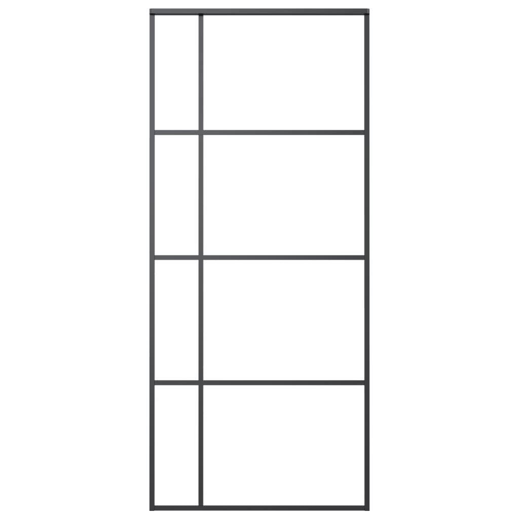 Liukuovi ESG-lasi ja alumiini 90x205 cm musta - Sisustajankoti.fi