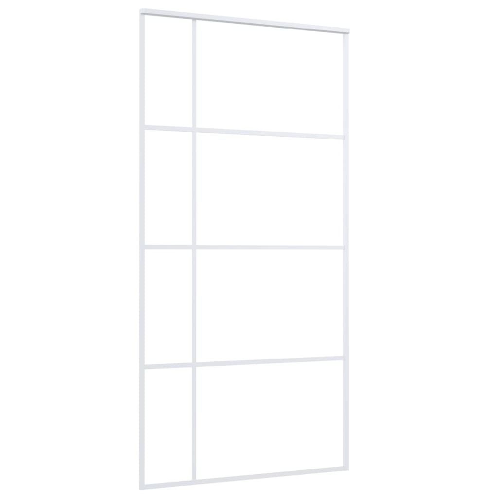 Liukuovi ESG-lasi ja alumiini 102,5x205 cm valkoinen - Sisustajankoti.fi