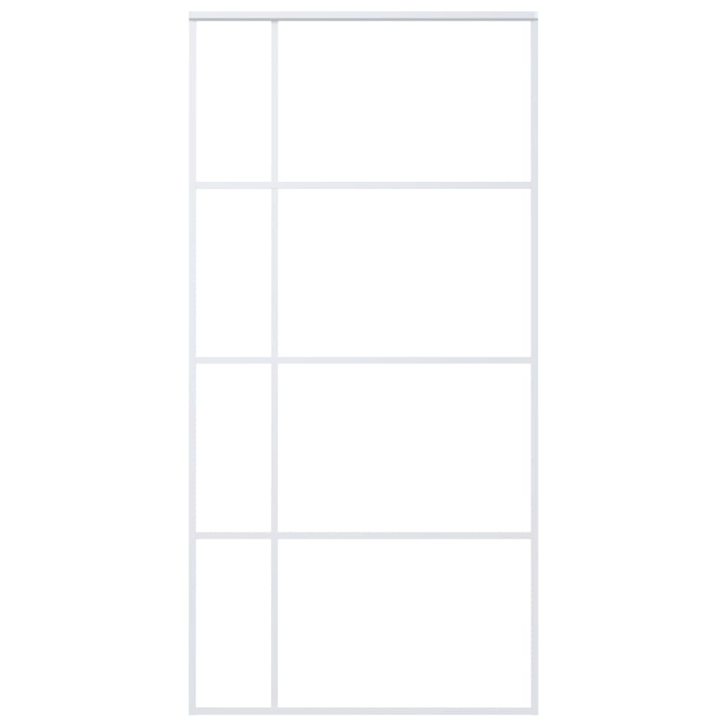 Liukuovi ESG-lasi ja alumiini 102,5x205 cm valkoinen - Sisustajankoti.fi