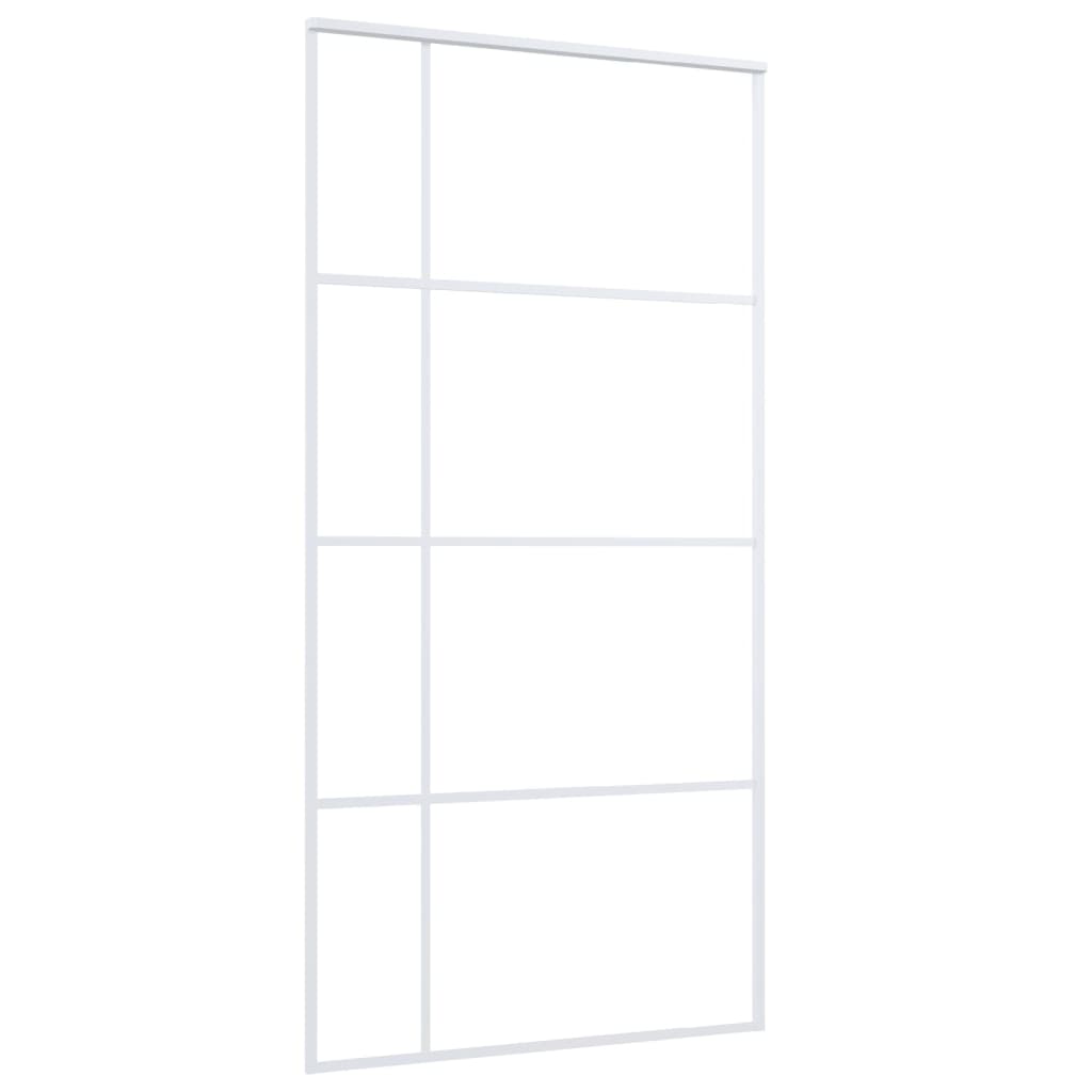 Liukuovi ESG-huurrelasi ja alumiini 102,5x205 cm valkoinen - Sisustajankoti.fi