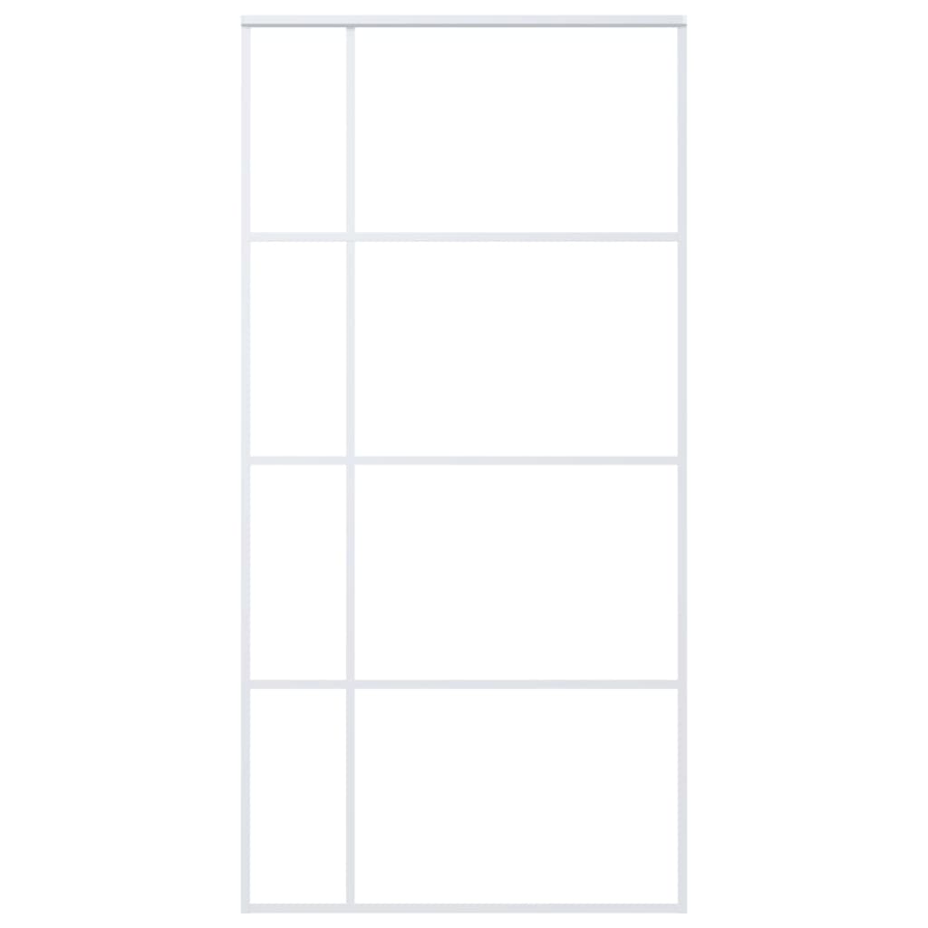 Liukuovi ESG-huurrelasi ja alumiini 102,5x205 cm valkoinen - Sisustajankoti.fi