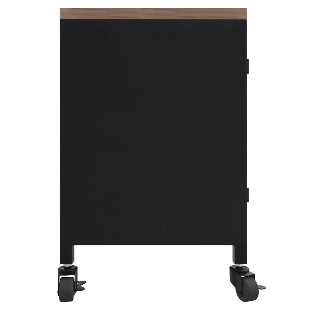 TV-taso musta 110x30x43 cm rauta ja täysi kuusi - Sisustajankoti.fi