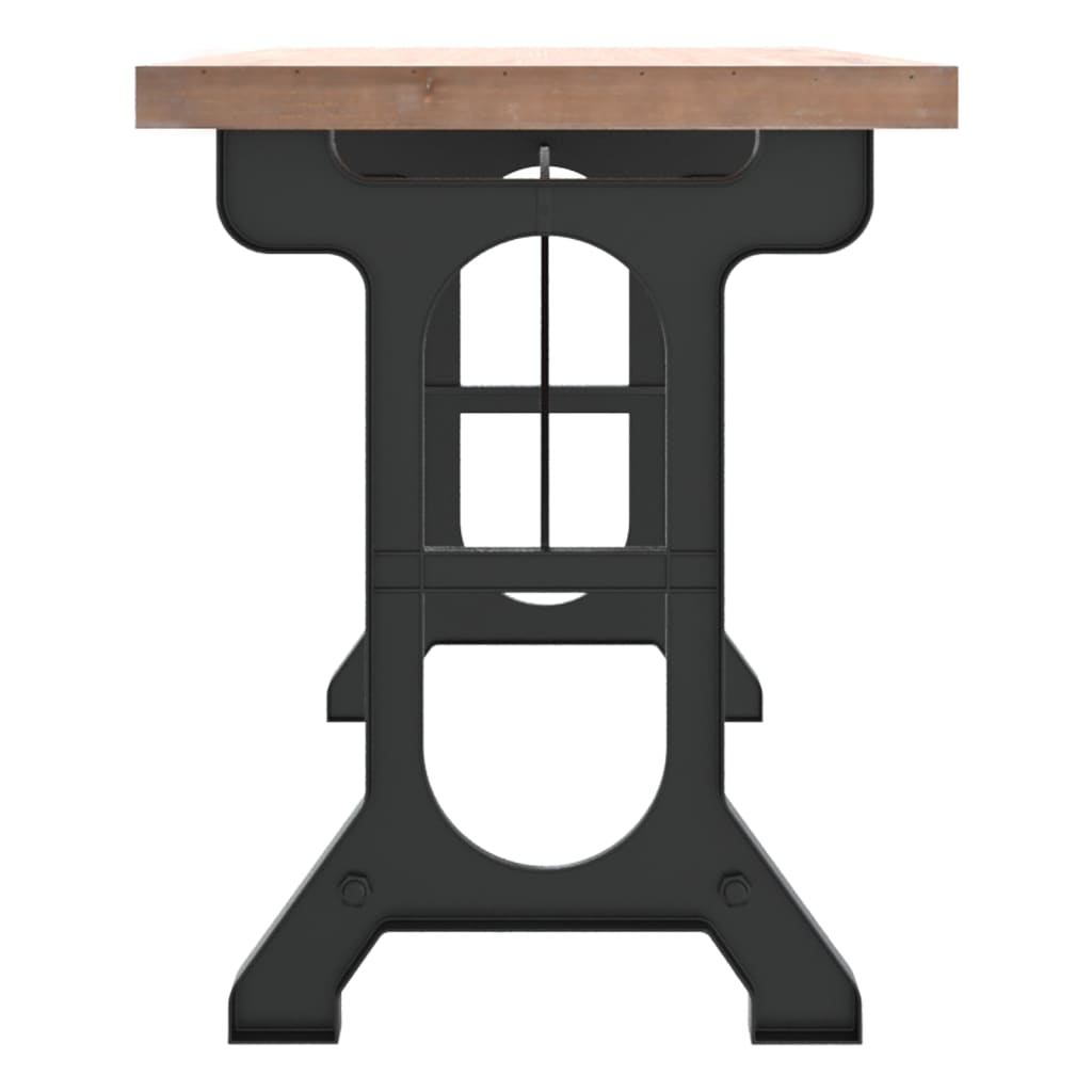 Ruokapöytä 110x65x82 cm täysi kuusi ja rauta - Sisustajankoti.fi