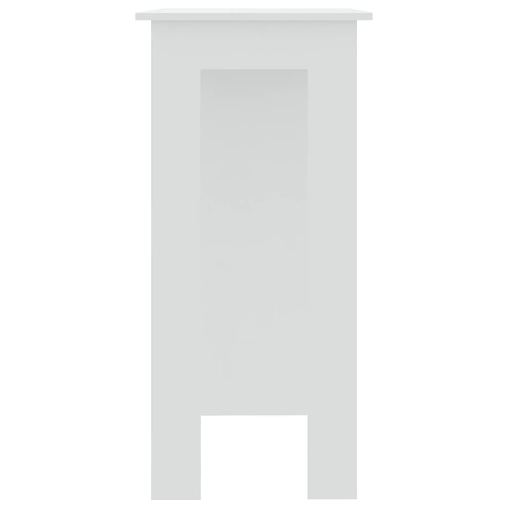 Baaripöytä hyllyllä valkoinen 102x50x103,5 cm lastulevy - Sisustajankoti.fi