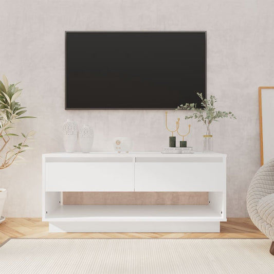 TV-taso valkoinen 102x41x44 cm lastulevy - Sisustajankoti.fi